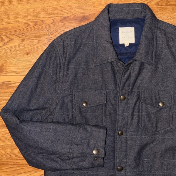 Billy Reid Men’s Saint Bernard Quilted Italian Brass Snap Button Jacket Large - Picture 10 of 10